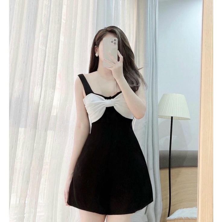 ĐẦM 2S ĐEN PHỐI NƠ TRẮNG NGỰC