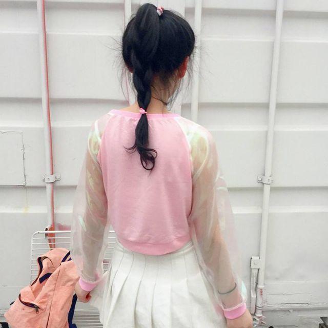 Croptop tay phối lụa