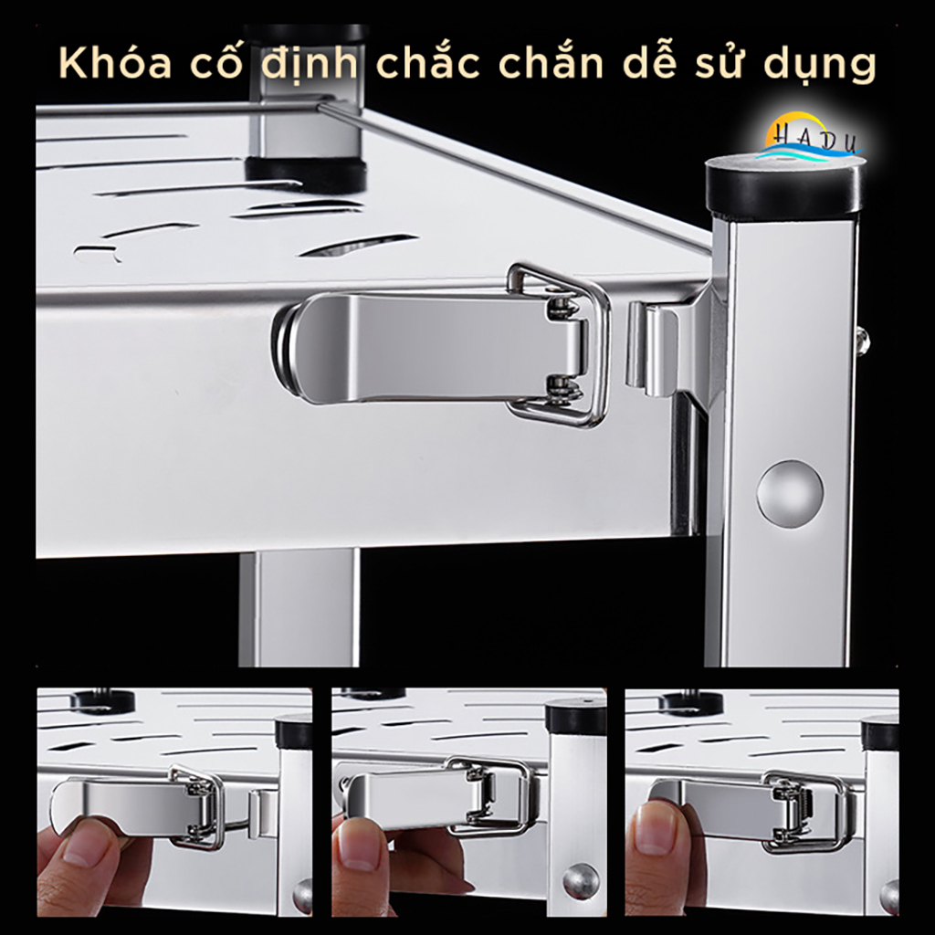 Kệ Góc Tường Inox 304 Tam Giác 2 3 Tầng Nhà Bếp Cao Cấp Đạt Chất Lượng Đức SSGP