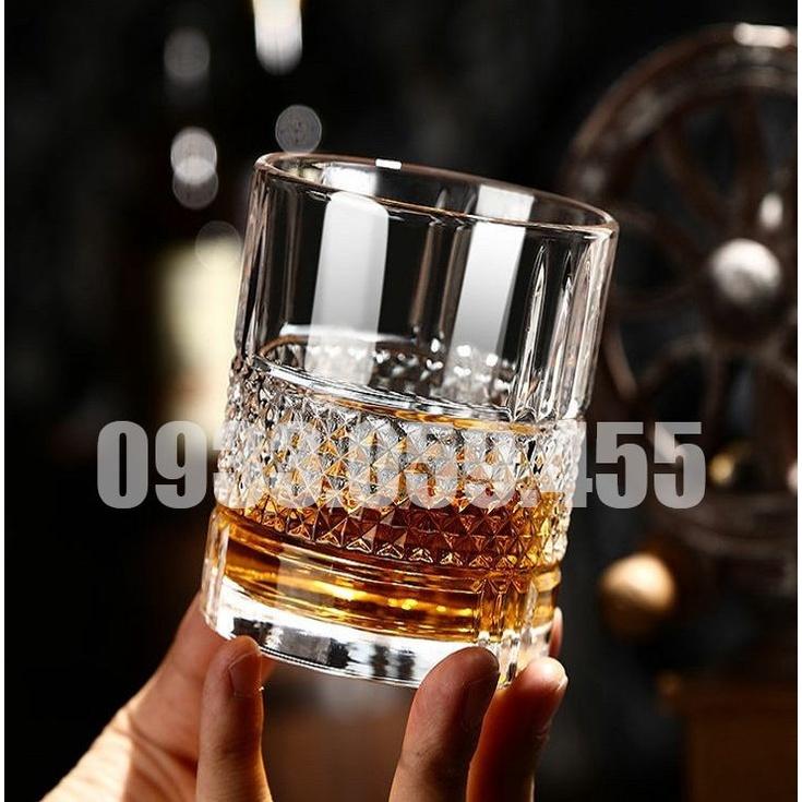Bộ 6 ly uống nước thủy tinh pha lê cao cấp kim cương, cốc uống ruou sang trọng
