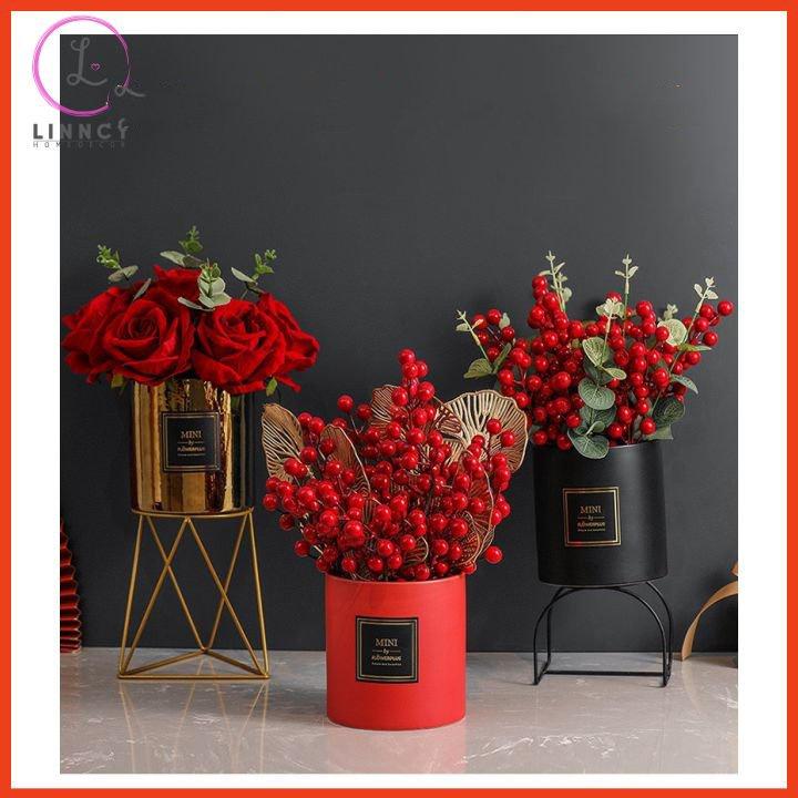 Hoa giả, bình hoa cao 20-35cm nhiều mẫu trang trí bàn, kệ tủ, giá sách