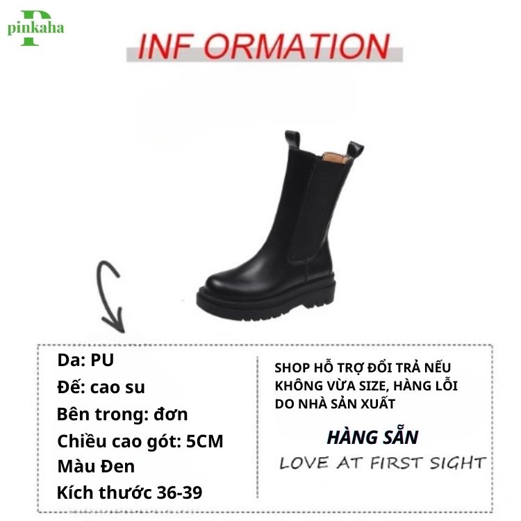 Bốt Nữ Siêu Cổ Chun Cao Cấp Độn Đế - Boots Cổ Cao Thời Trang Hàn Quốc