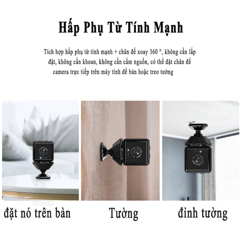 Camera mini wifi không dây 1080P an ninh trong nhà gia đình giám sám sát camera chông trộm xem trực tiếp từ xa bằng điện thoại - Hàng Chính Hãng