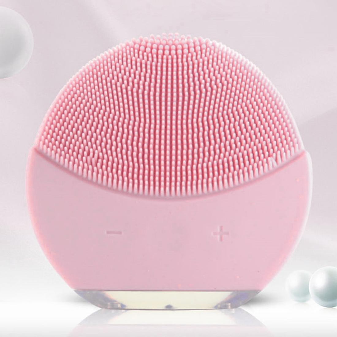 Siêu Sonic Silicone Điện Làm Sạch Da Mặt Bàn Chải Sonic Rửa Mặt Làm Sạch Da Giặt Mini Máy Mát Xa Bàn Chải Sạc