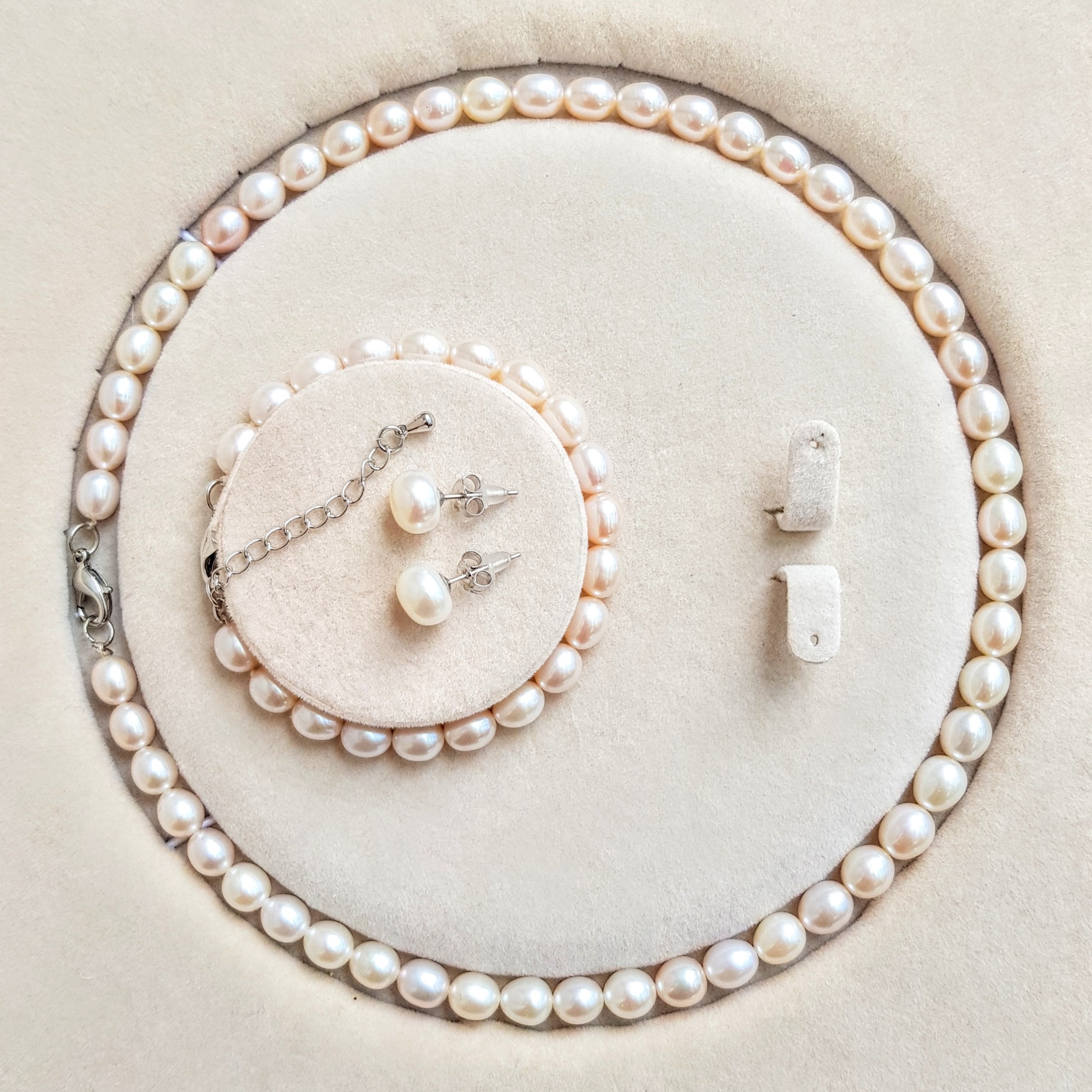 Vòng Cổ Ngọc Trai Nước Ngọt Thiên Nhiên Cao Cấp - Chuỗi Đơn Xoài - Trang Sức Cô Tấm - PEARL MANGO - Trắng Hồng - CTJ0203