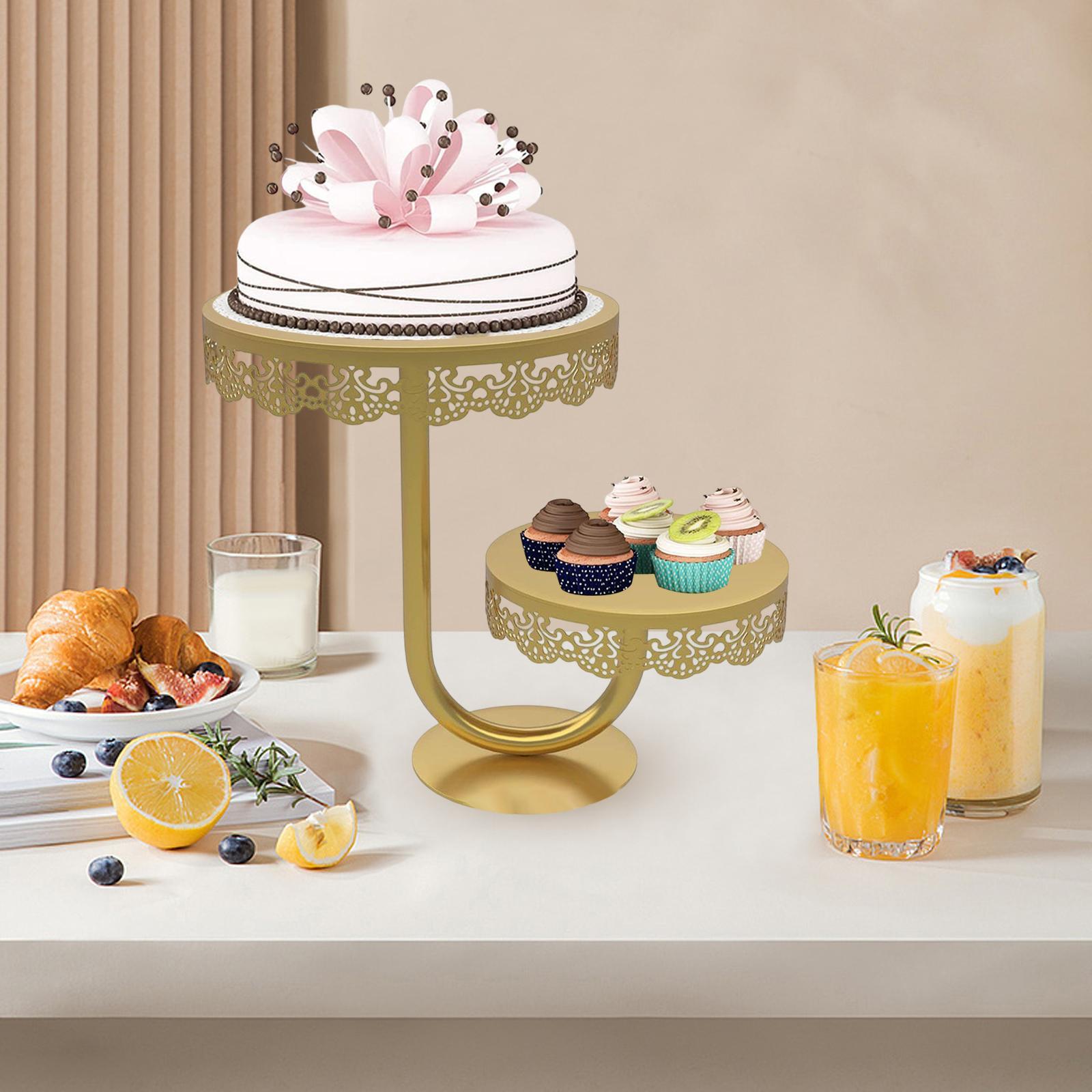 2 Tier Cake Stand Display Holder Iron Round for Wedding Birthday