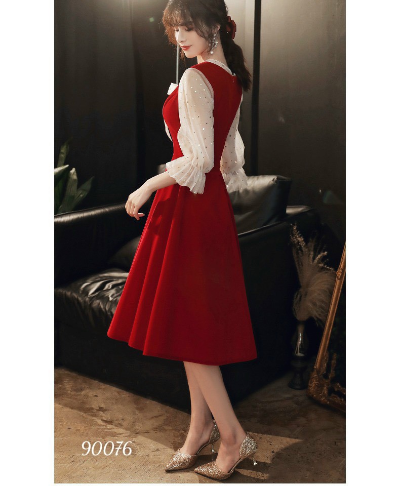 Đầm váy nữ dự tiệc đám cưới trẻ trung dịp noel lễ tết sắc đỏ rực rỡ