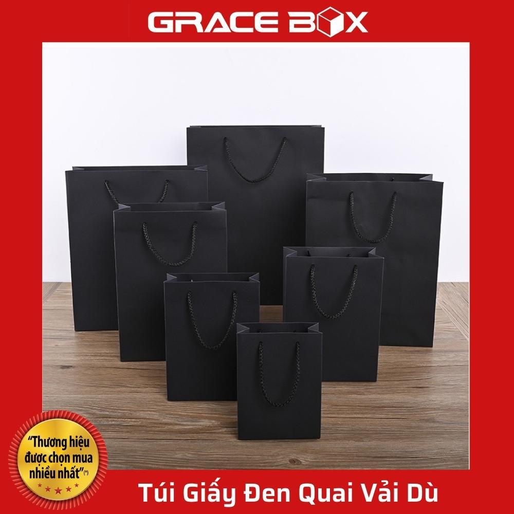 Túi Giấy Đen Quai Vải Dù Chắc Chắn (Chịu Lực Tốt