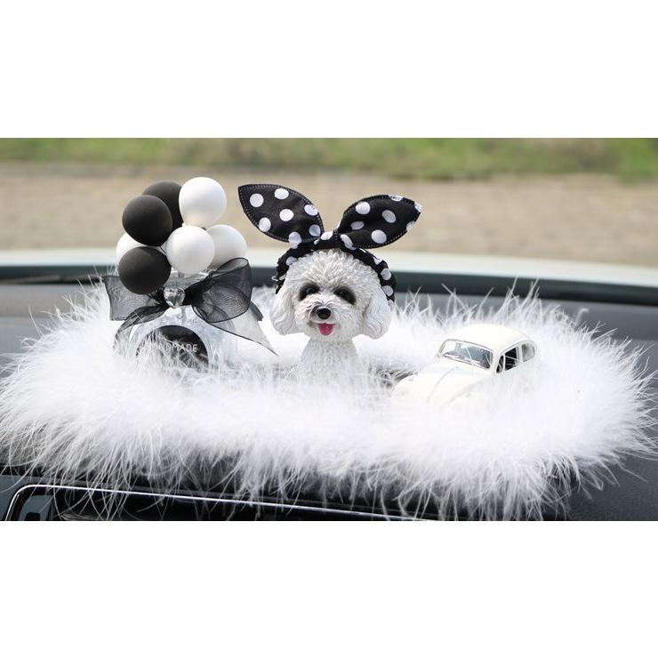 Tượng chó Poodle sang xịn trang trí táp lô xe hơi, bàn làm việc, làm quà tặng cực yêu-Hoàng Đông Shop