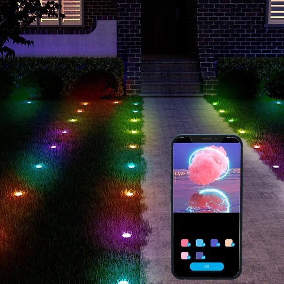 Đèn chiếu sáng sân vườn, cỏ chống nước IP65 Govee RGBIC Wi-Fi &amp; Bluetooth Outdoor Ground Lights H7050 | Kích thước 11m
