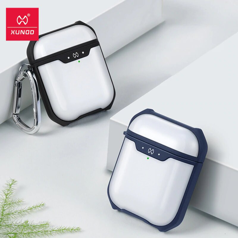 Đen - Bao case chống sốc siêu mỏng cho tai nghe Apple Airpods 1 / 2 hiệu XUNDD Drop Resistant (Thiết kế siêu mỏng, kiểu dáng viền màu, bảo vệ chắc chắn) - Hàng nhập nhẩu