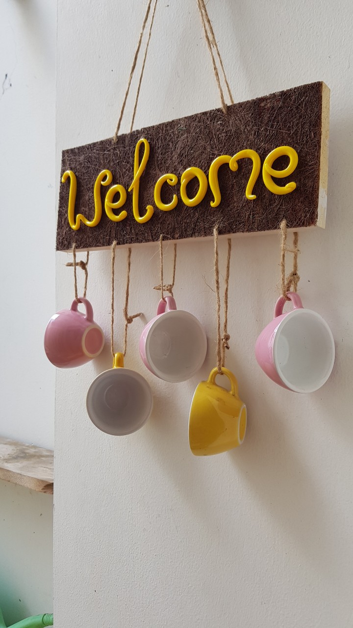Bảng chuông Welcome, bảng trang trí, bảng gỗ handmade độc đáo, phụ kiện trang trí nhà cửa, món quà ý nghĩa dành tặng bạn bè, người thân, giao từ HCM
