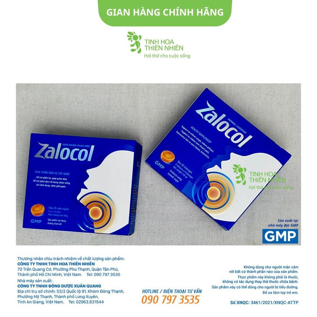 Combo 3 hộp viên ngậm Ho thảo mộc Zalocol Hỗ trợ giảm đờm, giảm đau rát họng, khản tiếng (Hộp 20 viên) - Genat