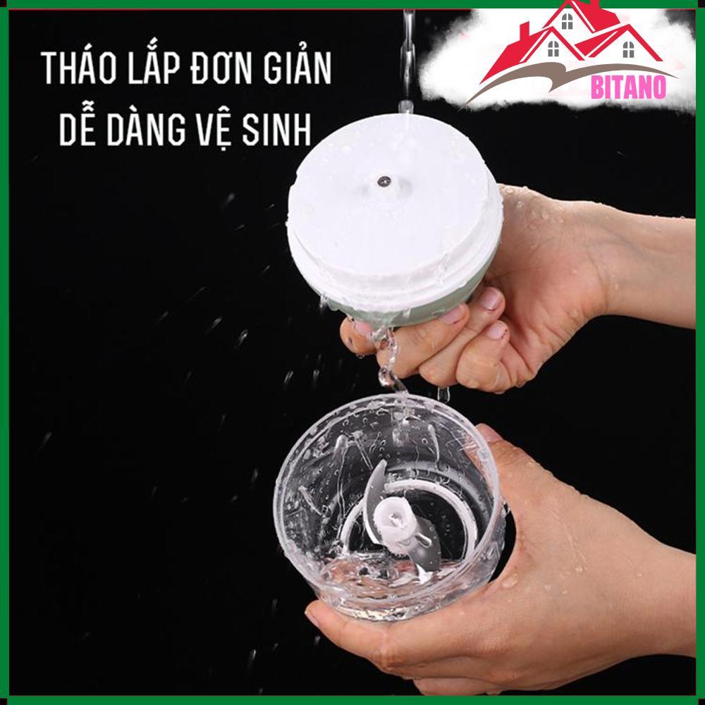 Máy Xay Mini BITANO Cầm Tay Ssgp Pin Sạc Công Suất 45W - Xay Thịt, Rau, Củ Quả Đa Năng 250Ml