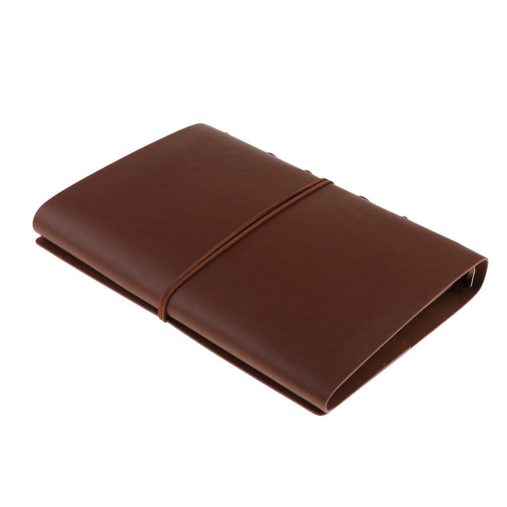 3pcs Leather Notebook Loose Leaf Blank Notebook A5 Portable Writing Notebook