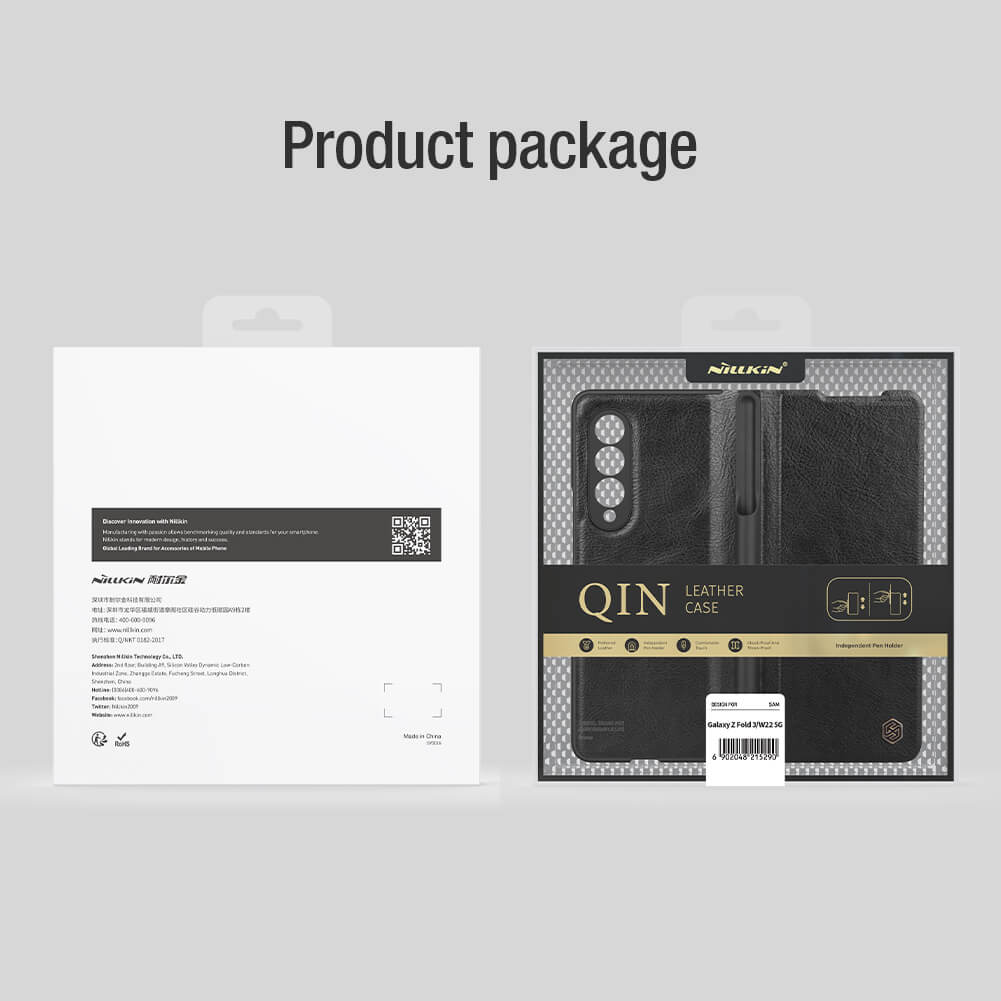 Bao da Leather cho Samsung Galaxy Z Fold 3 hiệu Nillkin Qin - hàng nhập khẩu