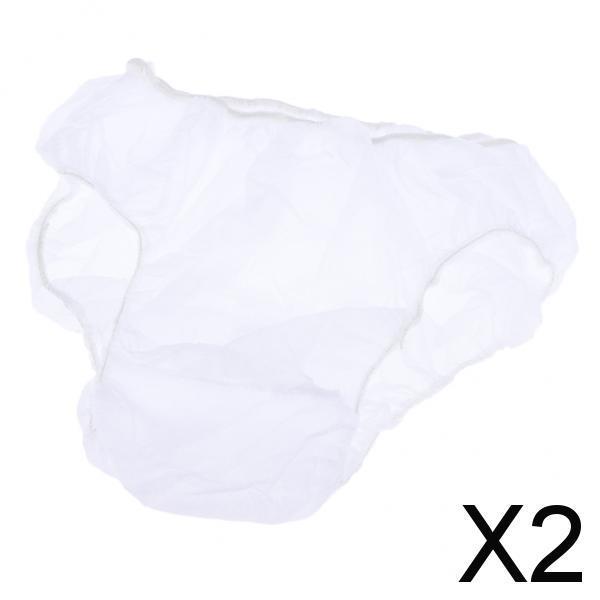 2x50pcs Nonwoven Underwear Panties Handy Briefs for Travel Hotel Spa White