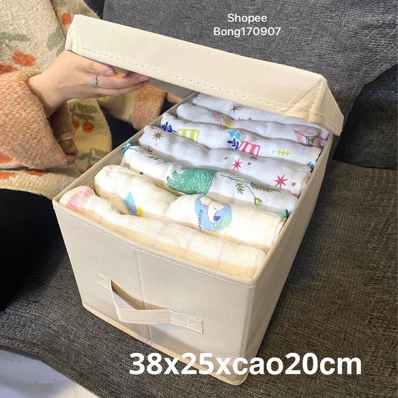 Hộp Đựng Quần Áo Chia Ngăn Tiện ích 38x25xcao20cm Phong Cách Nhật Bản