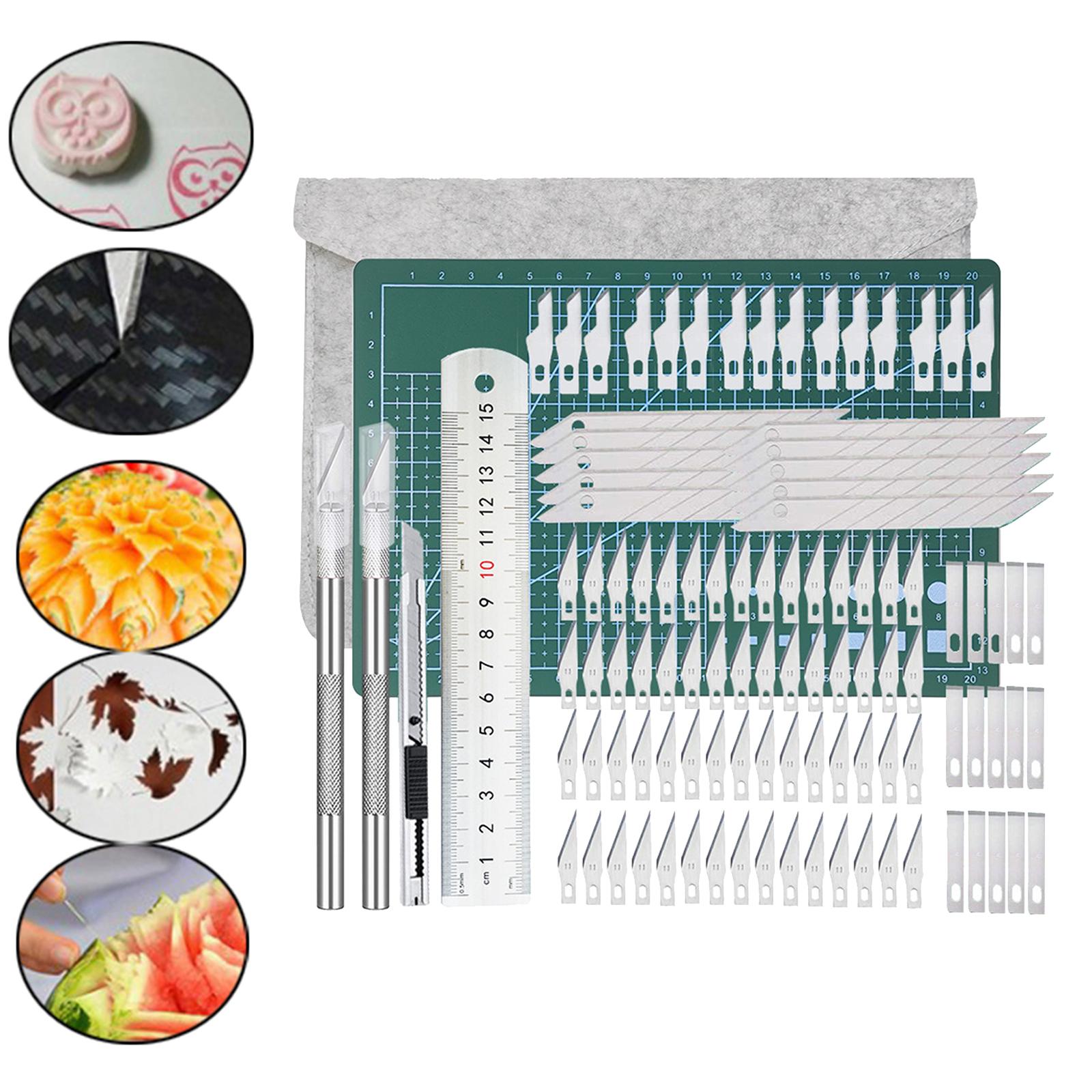 110Pcs Carving Craft Hobby Knife Kit Blade For DIY Stamp Sculpture Art Tool