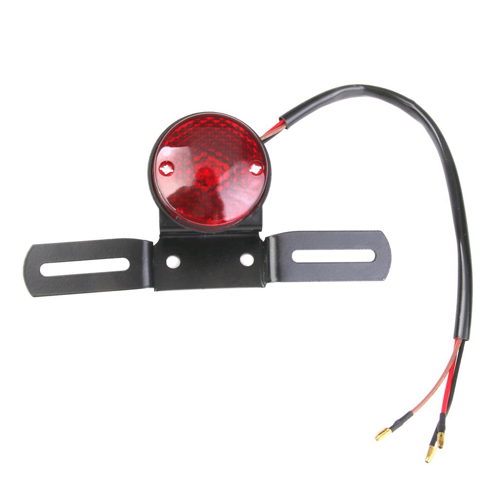 Red Motorcycle Rear License Plate Bracket Tail Light Lens for