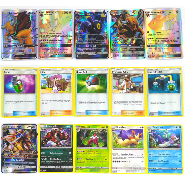 Bộ Thẻ Bài Pokemon 324 Thẻ Trading Card Game Sun&amp;Moon TCG Sưu Tập Cao Cấp