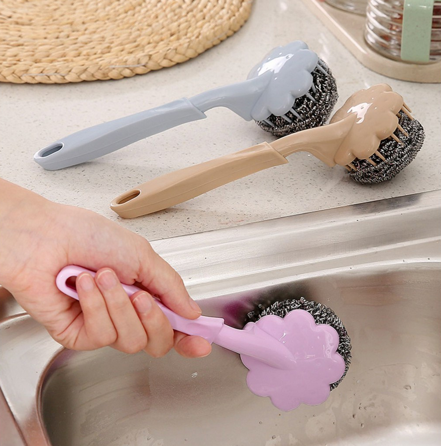 Cây cọ xoong nồi cán dài siêu tiện dụng - Chiều dài 22cm - Giao màu ngẫu nhiên