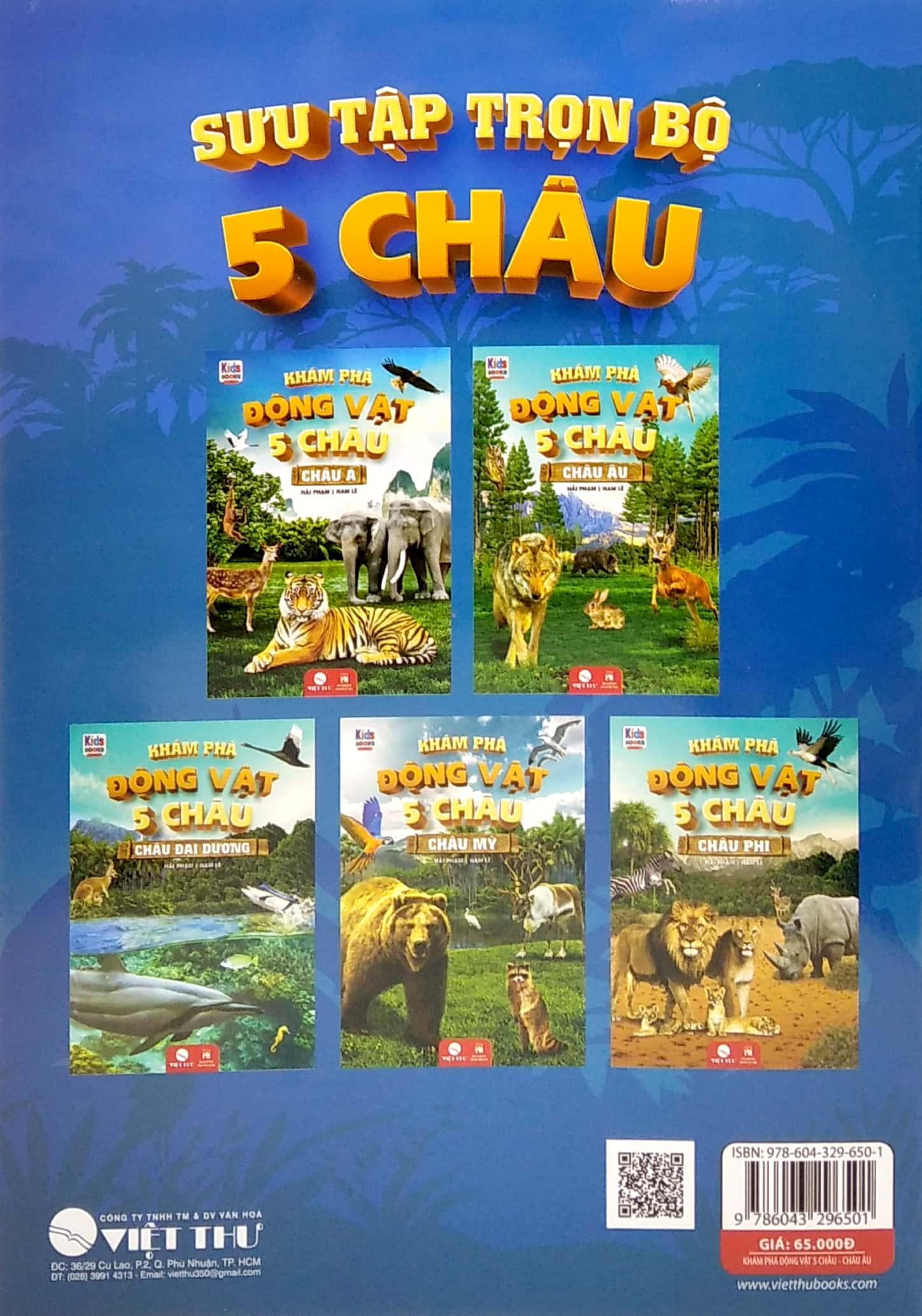 Bộ Sách Khám Phá Động Vật 5 Châu
