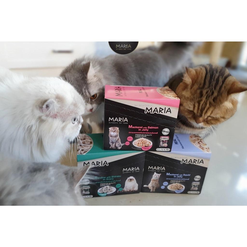 Pate cho mèo| mèo con 1-2 tháng tuổi Combo 8 gói 70g MARIA AUTHENTIC PET FOOD - thức ăn cho mèo vị thịt gà, cá hồi, cá thu, mực