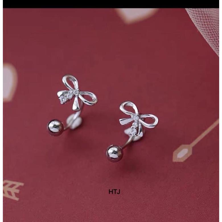 Bông tai nơ, thiết kế hình chữ C mới lạ độc đáo, nhẹ nhàng nhưng đầy cá tính - Bạc Nomi