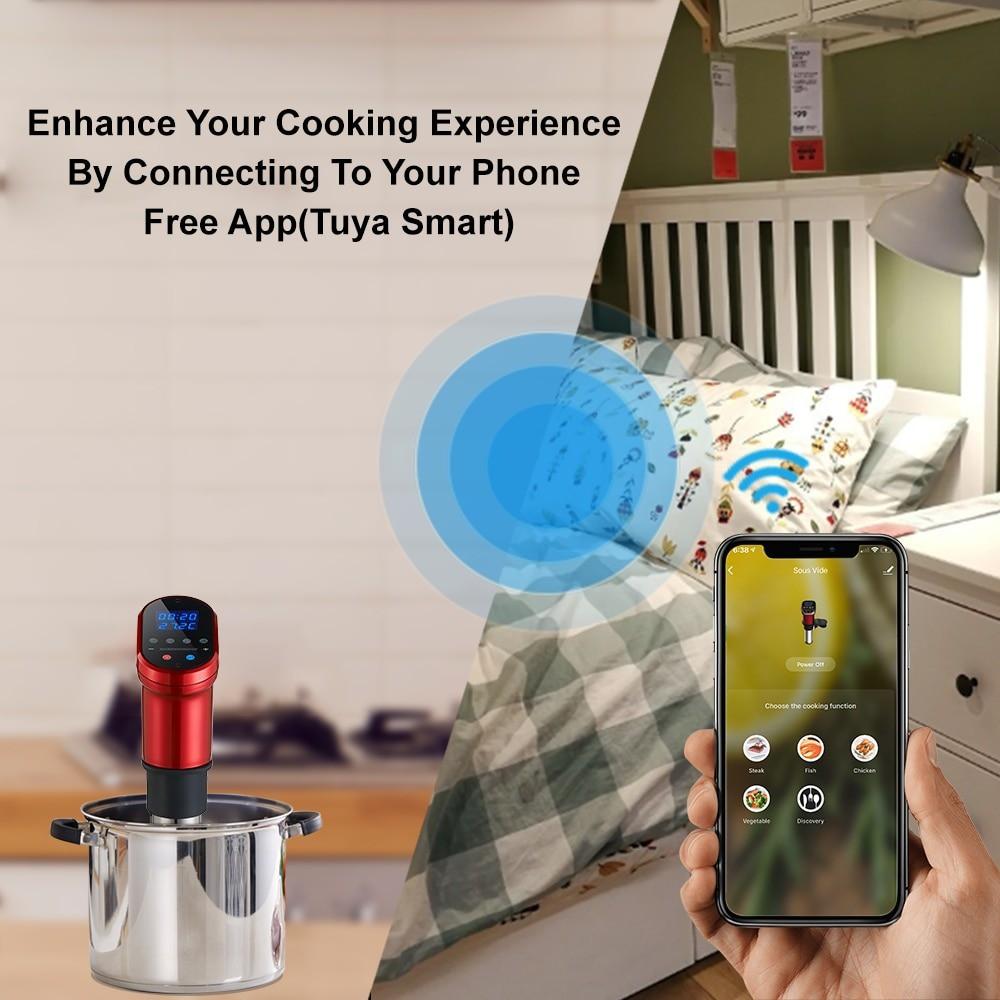 BioloMix Sous Vide máy nấu chậm nồi nấu chân không 1200W điều khiển LED và App Wifi thông minh thế hệ thứ 3