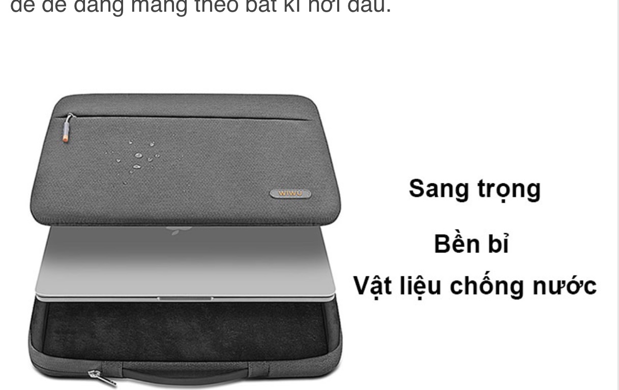 Túi Wiwu Pilot Laptop Sleeve Dành Cho Laptop, Ultrabook Bảo Vệ Chống Nước, Chống Sốc - Hàng Chính Hãng