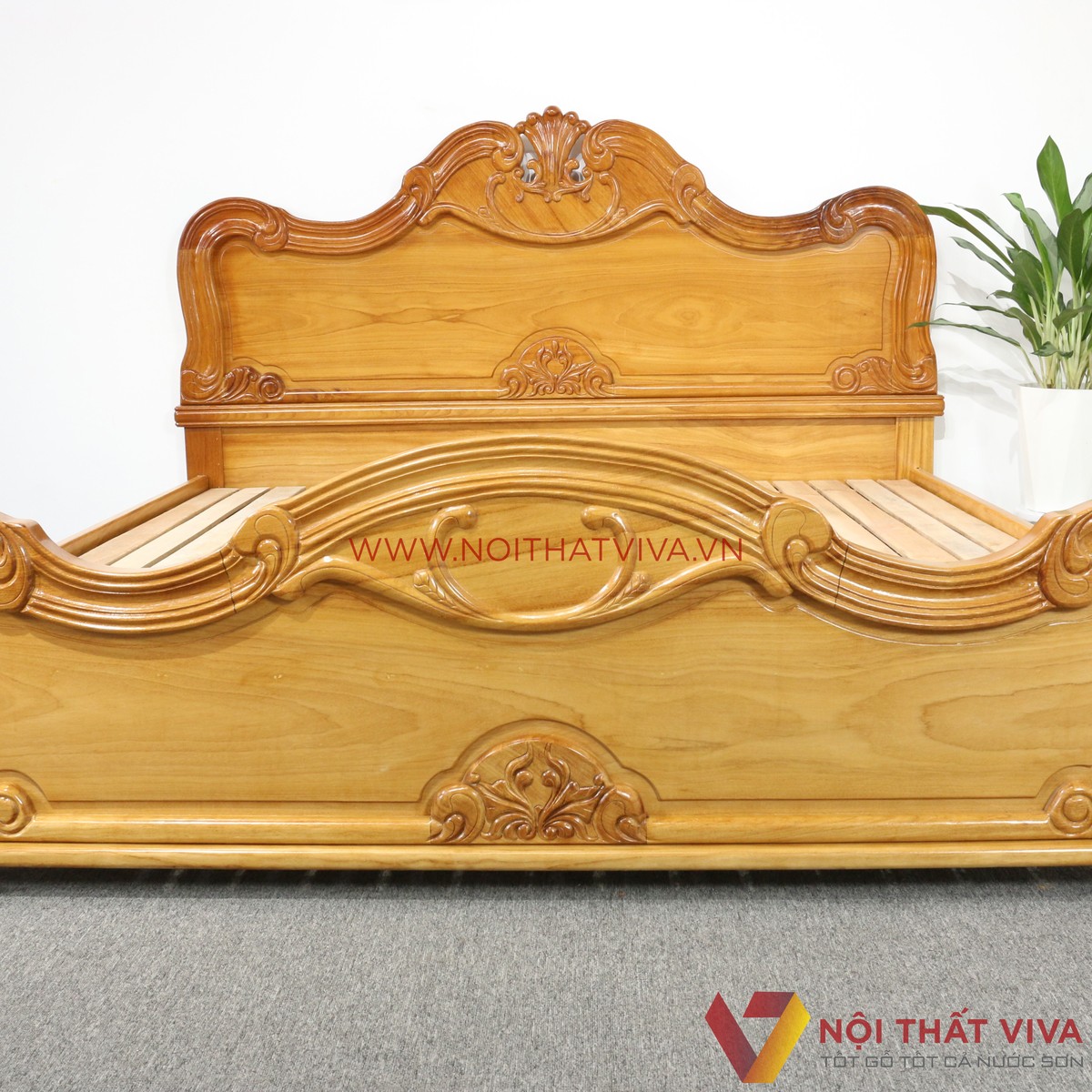 Giường Ngủ Gỗ Gõ Đỏ Nữ Hoàng Tân Cổ Điển Cao Cấp Tinh Tế