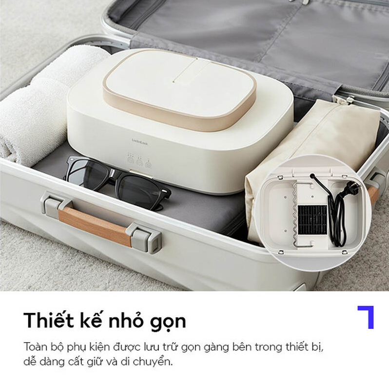 Máy sấy khuẩn quần áo LocknLocK,khử khuẩn tia UV,công nghệ sưởi PTC - END112IVY - Hàng chính hãng