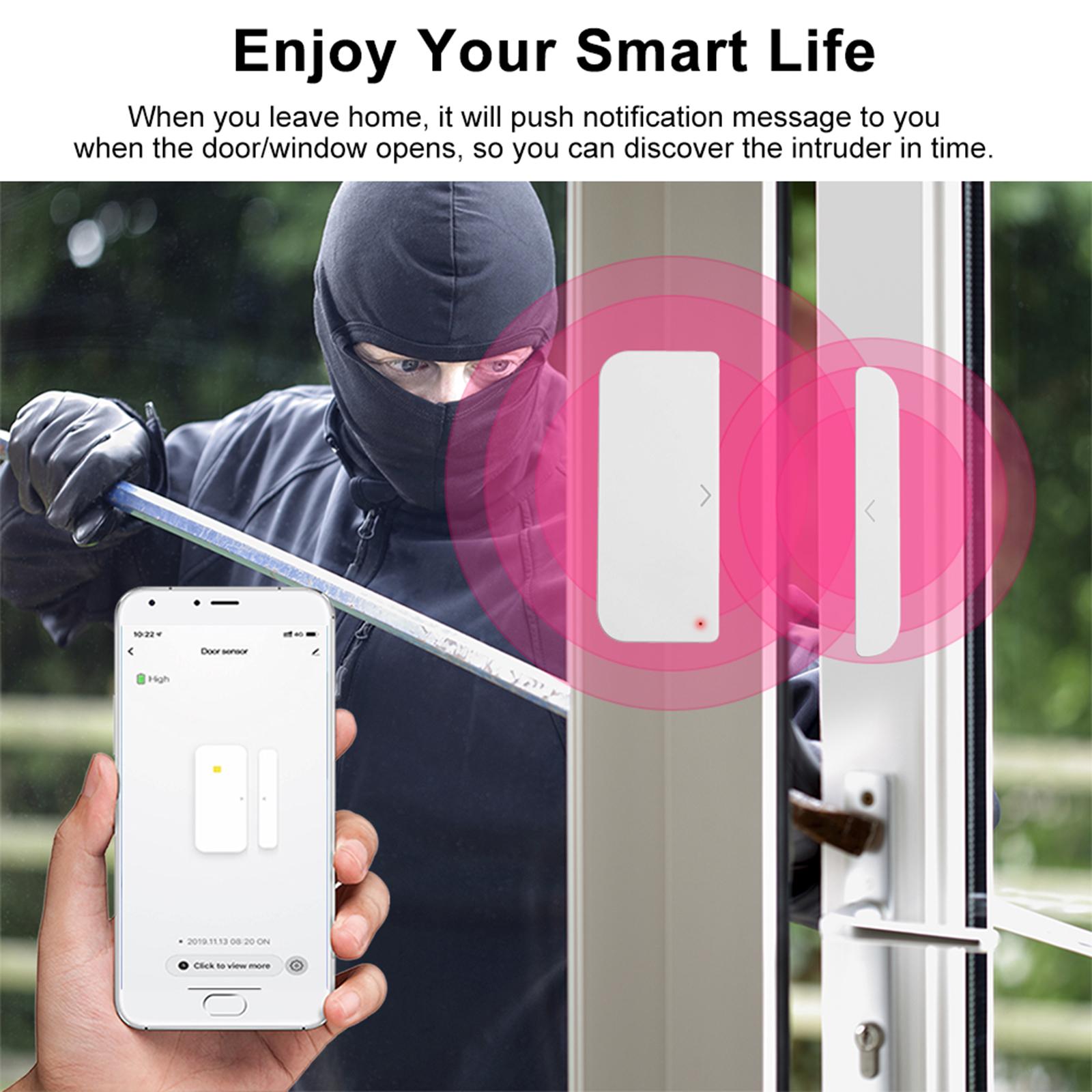 Cảm Biến Cửa WiFi Tuya Smart.Thiết bị phát hiện Mở/ Đóng. Tương thích Với smarrt life