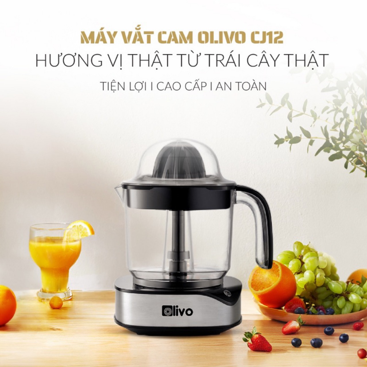 Máy Vắt Cam Olivo CJ12, 1.2Lit-40W, Hàng Chính Hãng