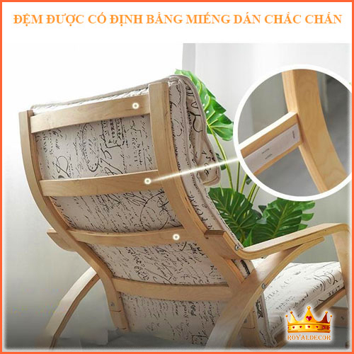 Ghế Poang Bập Bênh Thư Giãn Cho Cả Nhà, Nằm Đọc Báo, Xem Tivi Nghỉ Ngơi, Đệm Êm, Khung Gỗ Bạch Dương Cao Cấp