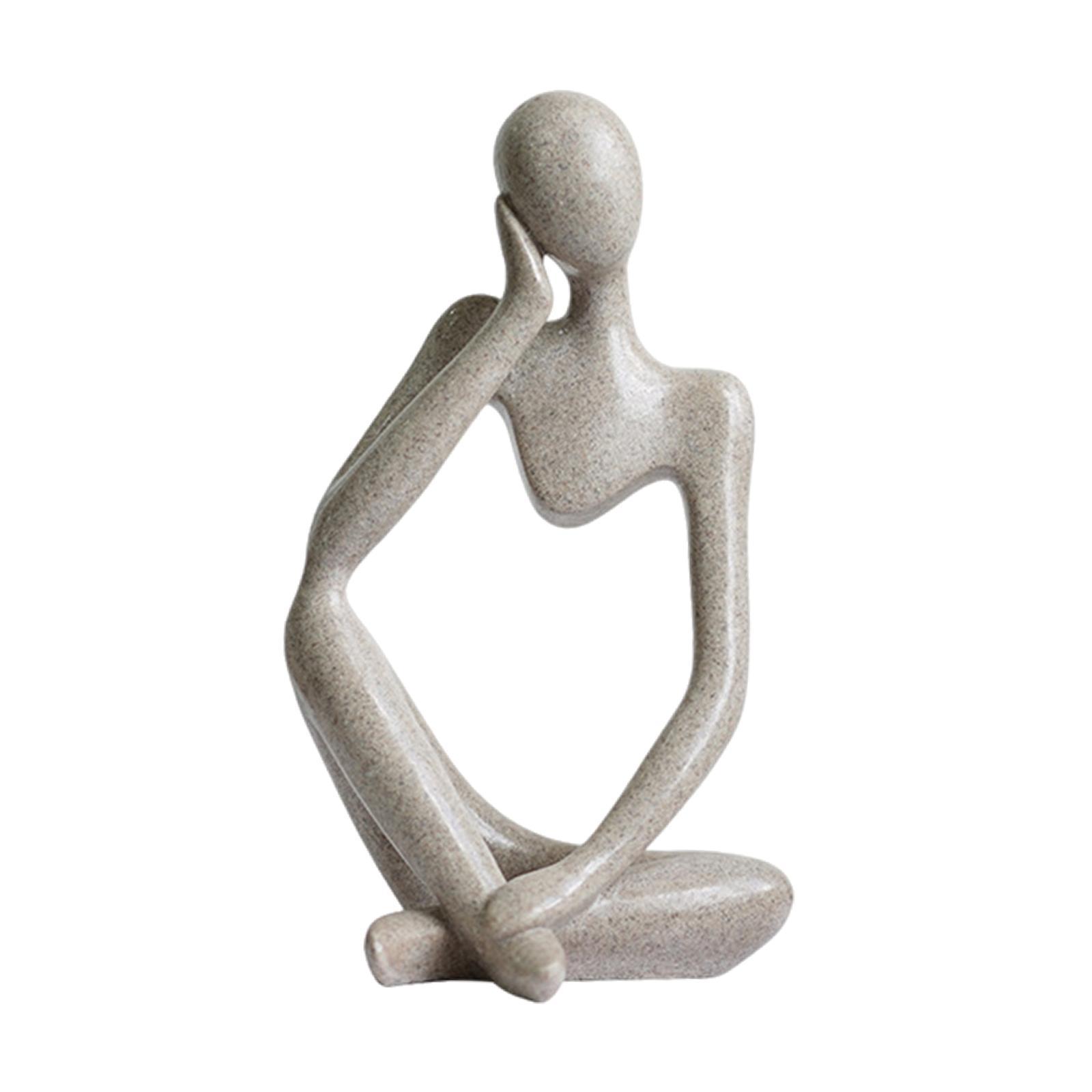 Abstract Thinker Statue Resin Abstract Figurine Nordic Resin Statue Miniature Sculpture Figurines Art for Desktop Shelf Hotel