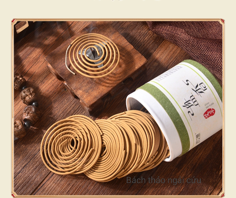 Nhang khoanh ngải cứu cao cấp 48 vòng, nhang vòng hương ngải cứu, nhang trầm