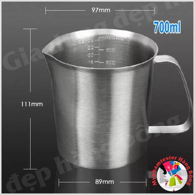 Ca inox - Ca inox 304 CHIA VẠCH KHÔNG NẮP các loại 500ml 700ml 1000ml 1500ml 2000ml sáng bóng