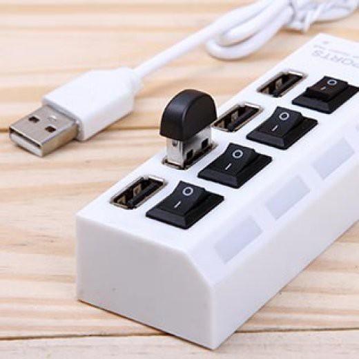 Thiết bị chia cổng USB 4 cổng có công tắc - HÀNG CHÍNH HÃNG