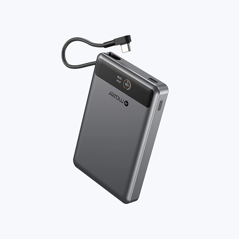 Pin Dự Phòng Không Dây Kèm Cáp MAZER MagLink70 Ai Qi2 15W/PD30W 10.000 mAh Chứng Nhận 3C Màn Hình Hiển Thị Thông Minh Hàng Chính Hãng