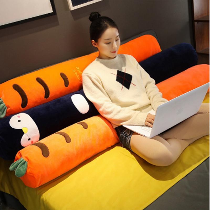 Hoạt Hình Động Vật Sang Trọng Dài Gối Thực Vật Dài Đệm Cà Rốt Kỳ Lân Hổ Husky Bò Đồ Chơi Nhồi Bông Phòng Ngủ Ngủ Gối Quà Tặng