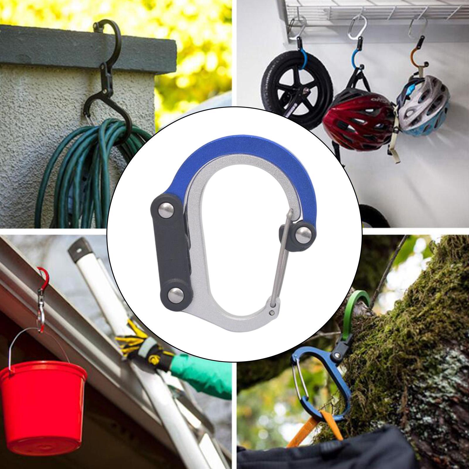 Carabiner Clip and Hook, Bag, Purse, Backpack Hanger, Baby Pushchair Hook, Keyring Carabiner Multifunction for Camping, Fishing, Hiking, Or Travel