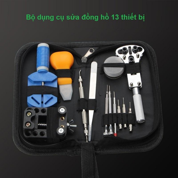 Bộ dụng cụ sửa chữa đồng hồ 13 món có kèm túi đựng