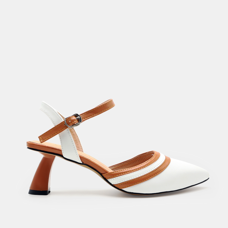 Giày sandal nữ cao gót đế cao 5 phân hàng hiệu rosata hai màu đen trắng ro544