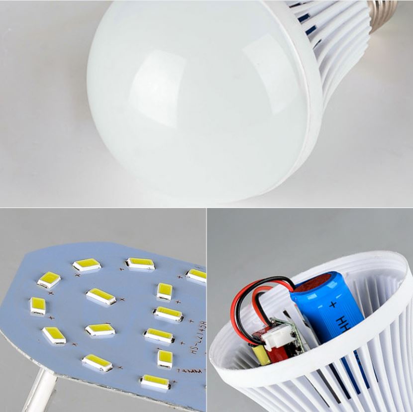 Đèn led tích điện đuôi xoáy, sẽ tự động phát sáng khi mất điện