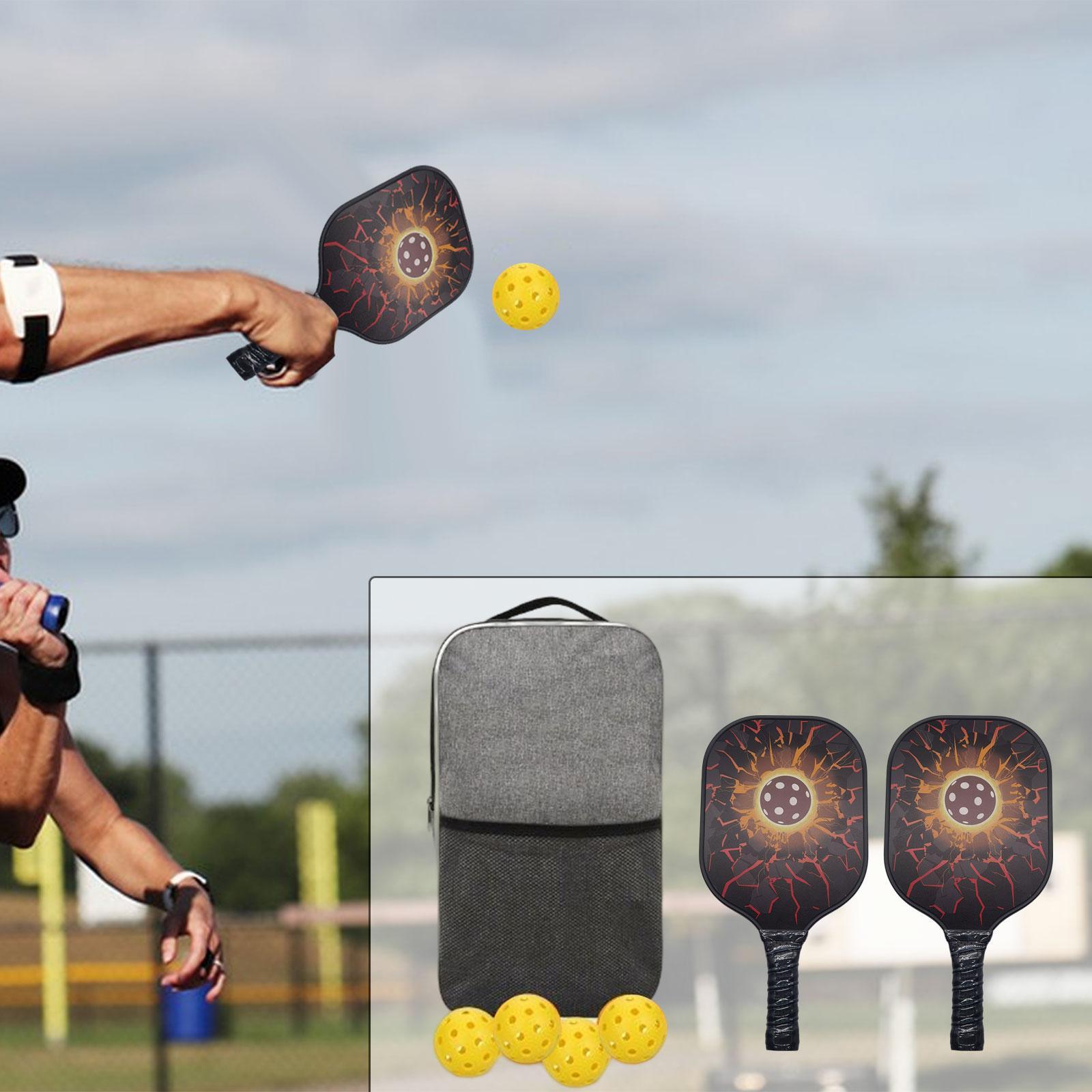 Pickleball Paddles Set of 2 Indoor Outdoor Pickleballs Balls with Storage Bag Pickleball Racquets for Beginner to Advanced Player