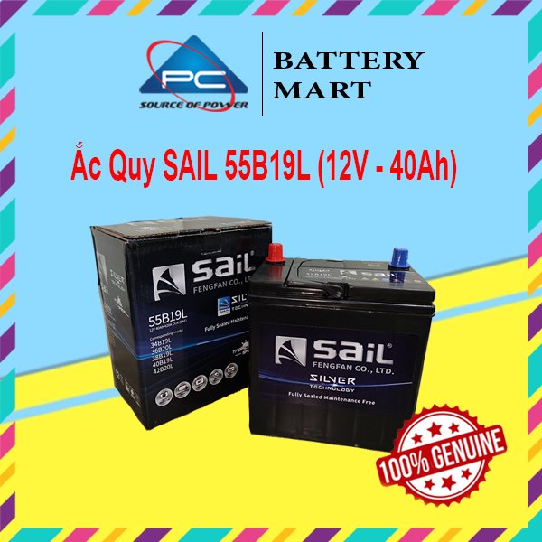 Ắc Quy Xe i10, Kia Morning, Honda City SAiL MF 55B19L (12V - 40Ah)