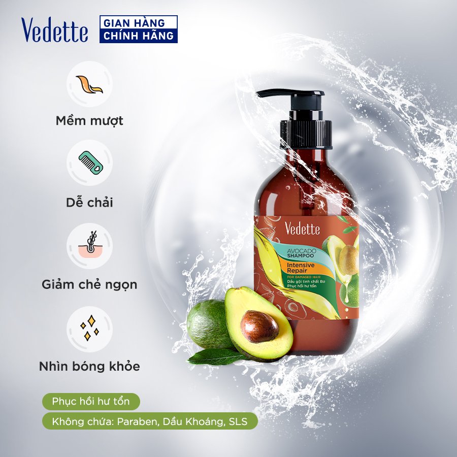 Dầu Gội Vedette Tinh Chất Bơ 450g