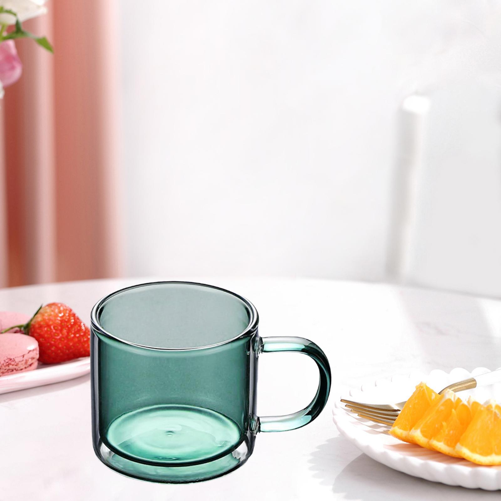 250 ml Glass Cup Champagne Drinking Cup Round Mouth Double-Layer for Cafe